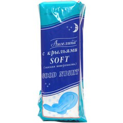 Прокладки женские Ангелина софт гуд найт с крылышками 8 шт.
