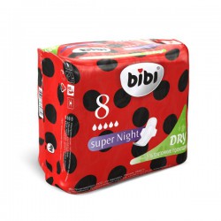 Прокладки женские Bibi супер найт драй ультратонкие 8 шт.